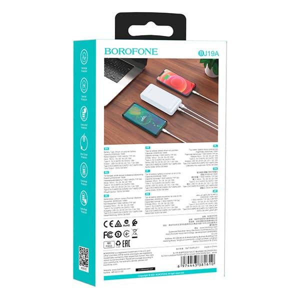 شارژر همراه بروفون مدل BJ19A PD-QC3 20W ظرفیت 20000MAH — تصویر ۶