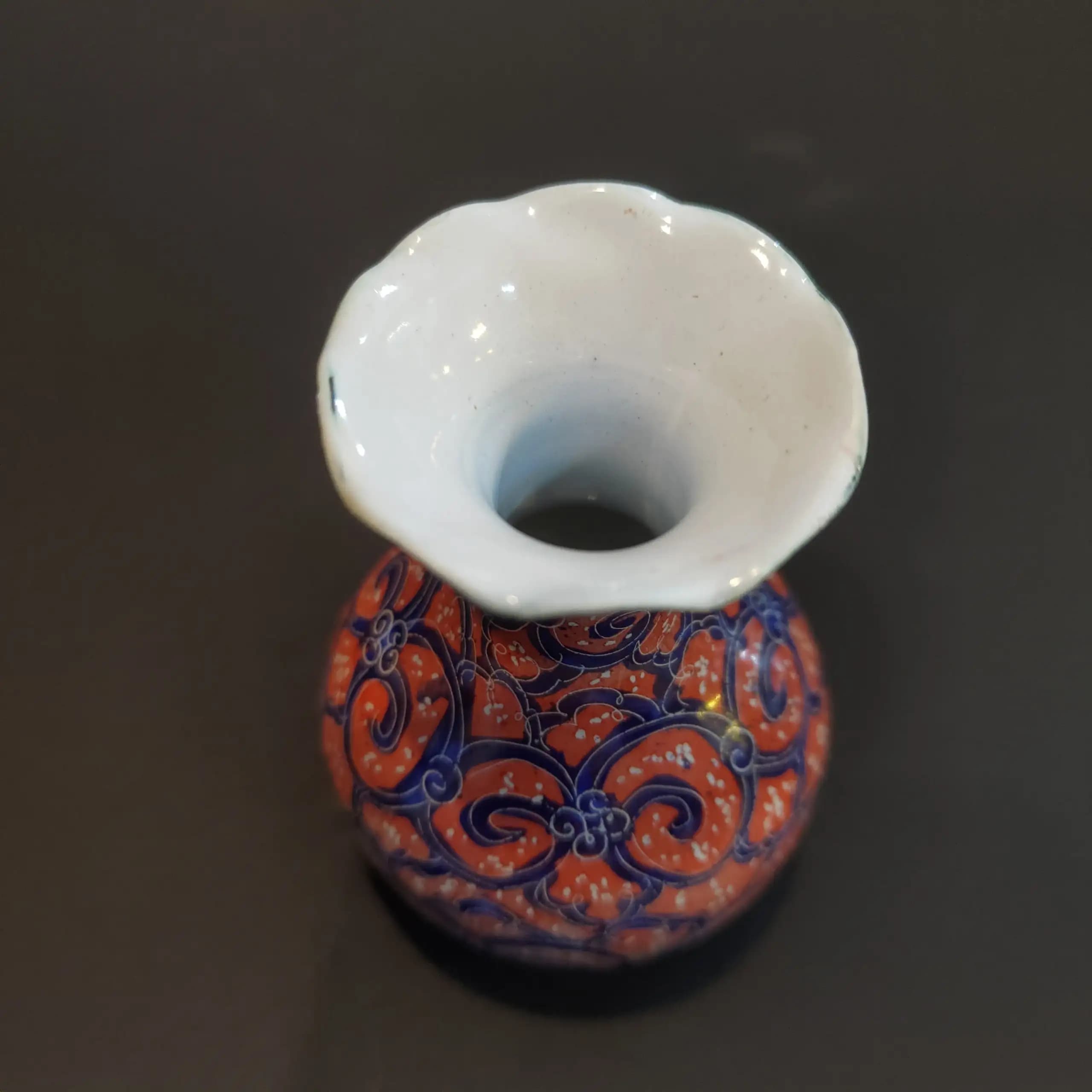 گلدان مس مینا کاری کوچک — تصویر ۳