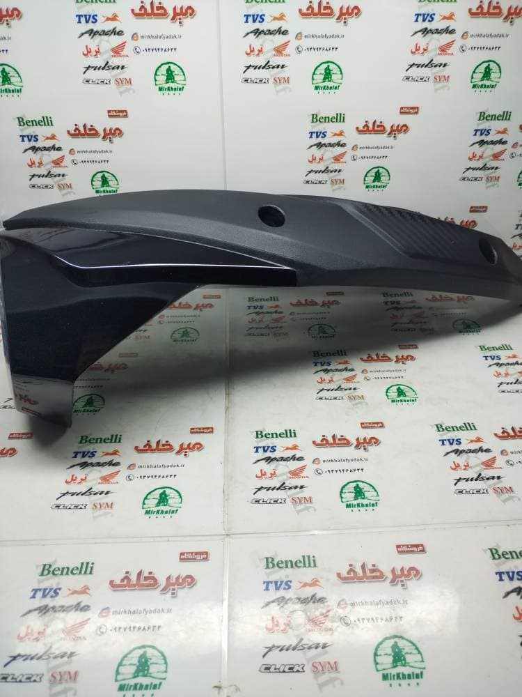 استیل قاب (کاور) محافظ اگزوز موتور sym گالکسی جی j 200 و لوکی 180 lucky و دینو ویند مشکی اصلی — تصویر ۲