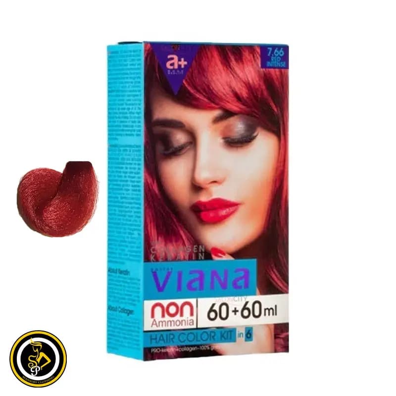 کیت رنگ مو ویانا کد رنگ 7.66 قرمز قوی حجم 120 میلی لیتر