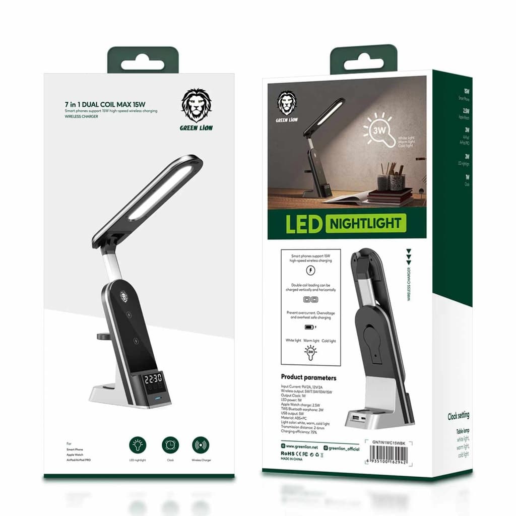 شارژر بی سیم گرین لاین Green Lion 7 in 1 Dual Coil Max — تصویر ۴