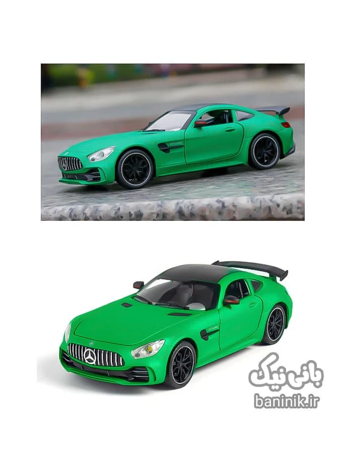 ماشین فلزی عقب کش بنز AMG سبز 24071 — تصویر ۳