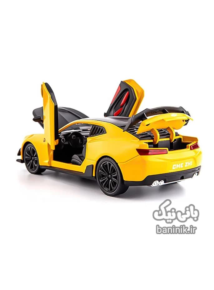 ماشین فلزی عقب کش شورلت کامارو زرد 24191 — تصویر ۲