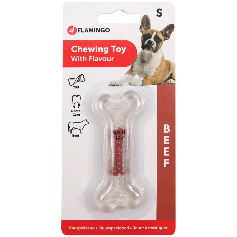 استخوان پلاستیکی فلامینگو مدل Chewing Toy با طعم بیف سایز Small