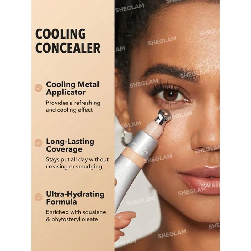 کانسیلر سرفلزی شیگلم SHEGLAM مدل Bright Eyes Cooling رنگ Linen — تصویر ۳