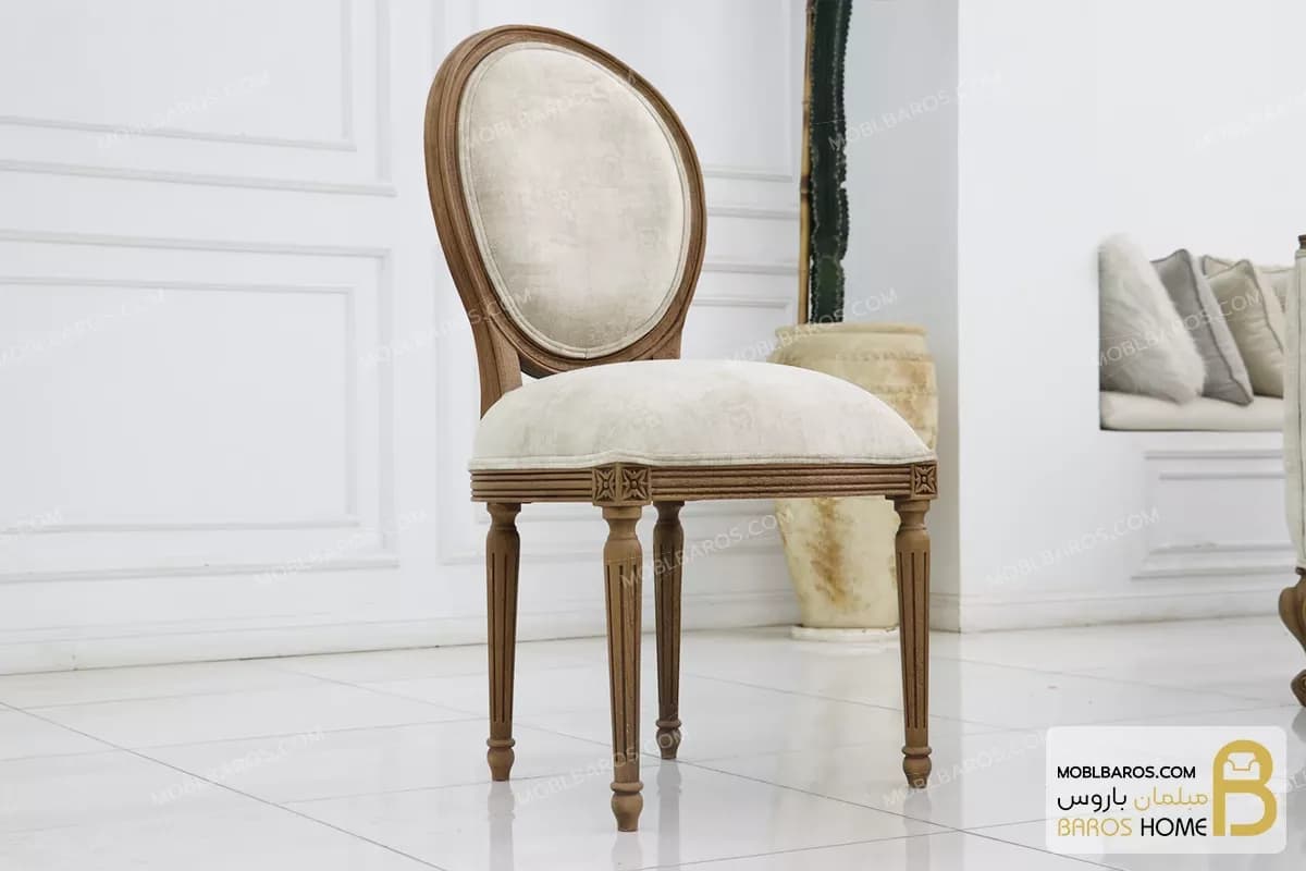 میز ناهارخوری کلاسیک و غذاخوری چوبی مدل لویی طرح گل — تصویر ۶