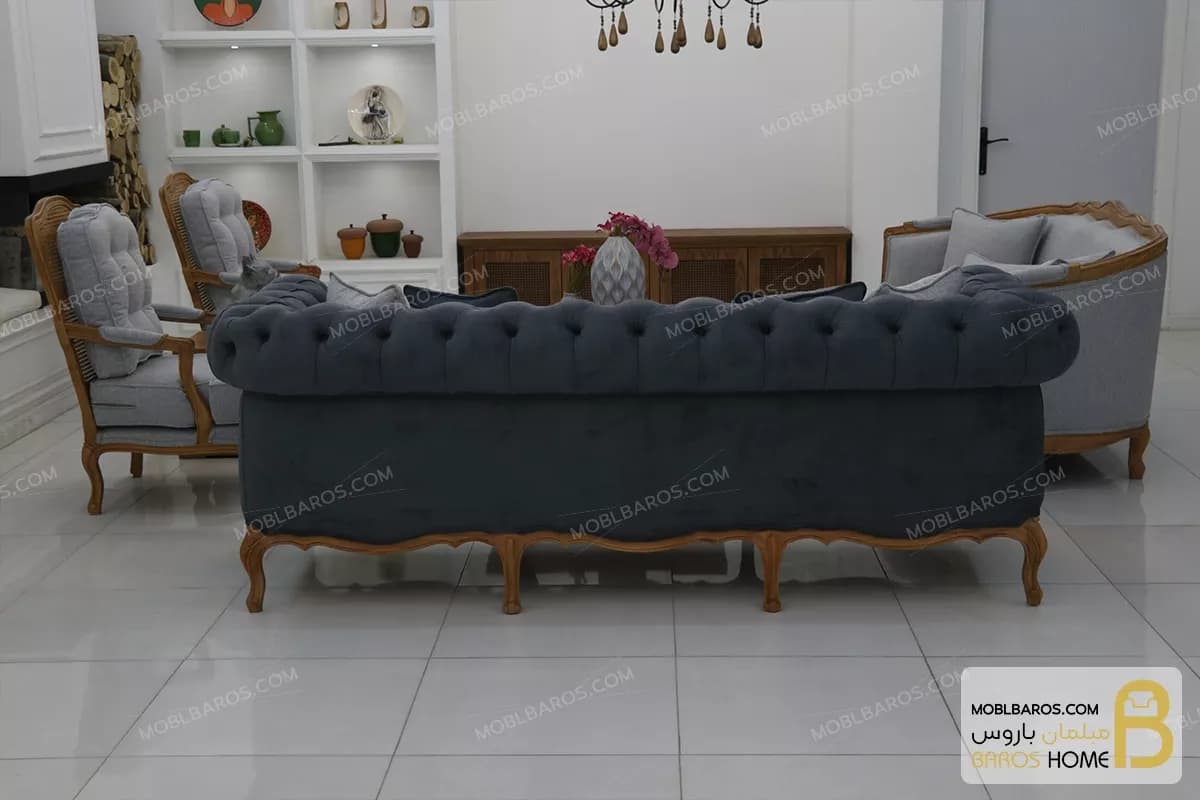 مبل نئوکلاسیک راشل و کاناپه چستر جورجیا و تکنفره فرانسوی — تصویر ۵