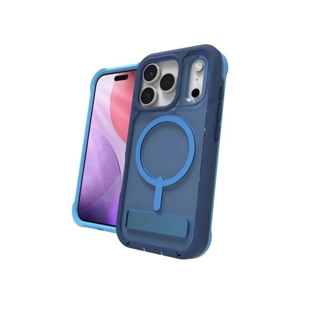 قاب زگ مدل Zagg Cases Rainier Snap with Kickstan مناسب برای iPhone 17 Pro رنگ آبی — تصویر ۴