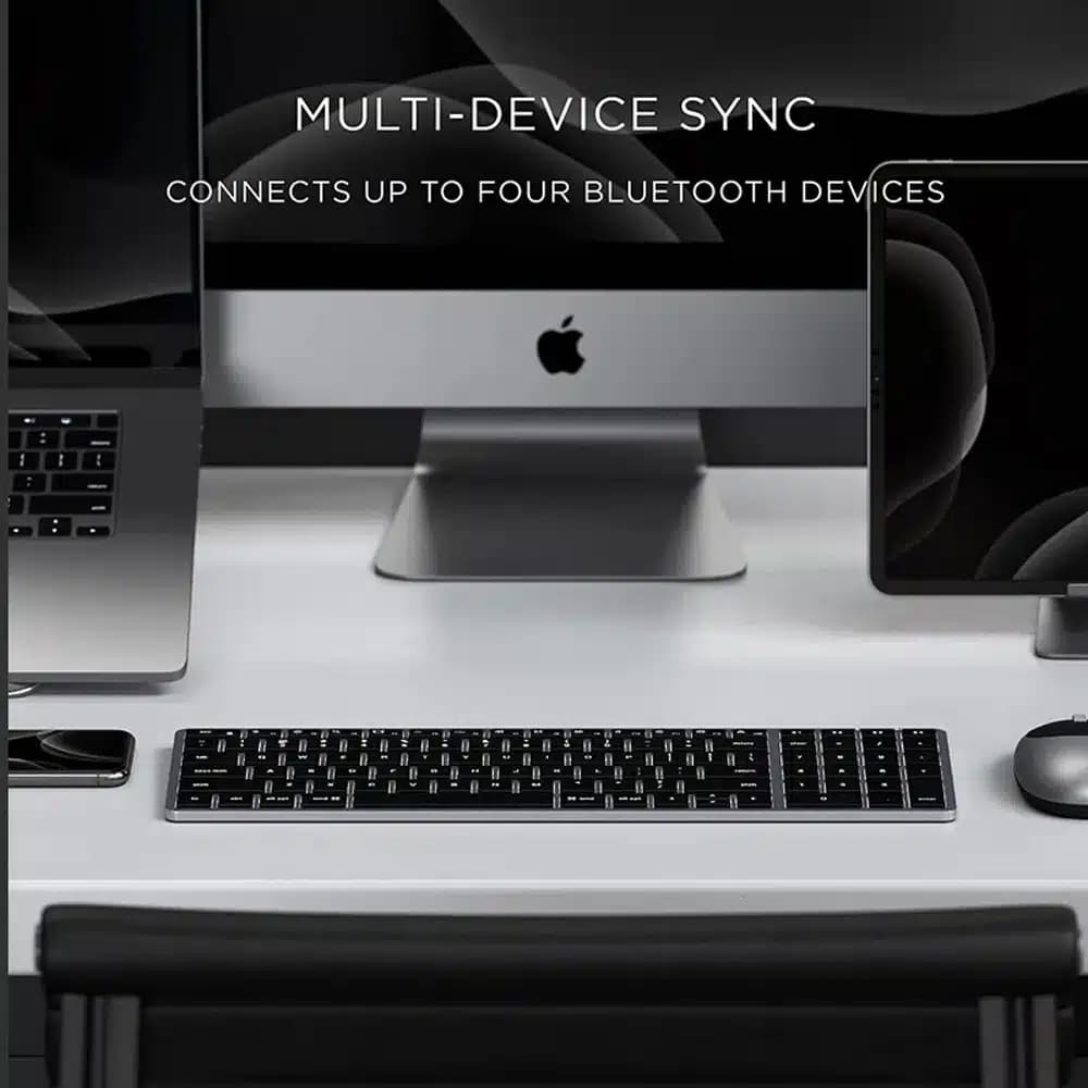 کیبورد بیسیم ساتچی مدل Satechi Slim X2 Bluetooth Keyboard رنگ نوک مدادی — تصویر ۳