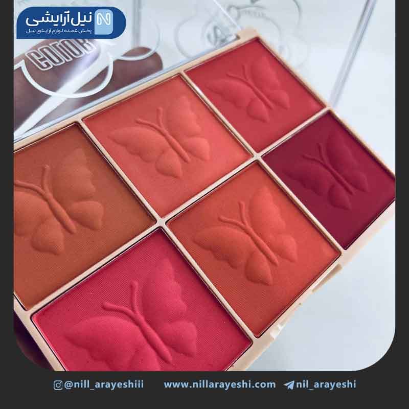 پالت رژگونه شش رنگ مینی کویین کد mq071 — تصویر ۳