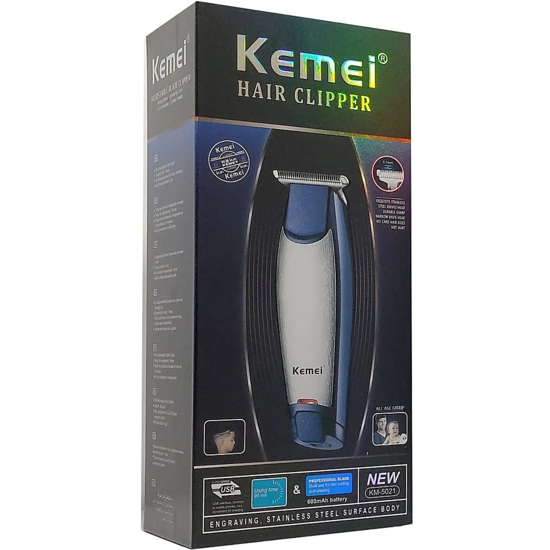 ماشین اصلاح موی سر و صورت کیمی (Kemei) مدل KM-5021 ( گارانتی 6 ماهه پی بر ) — تصویر ۲