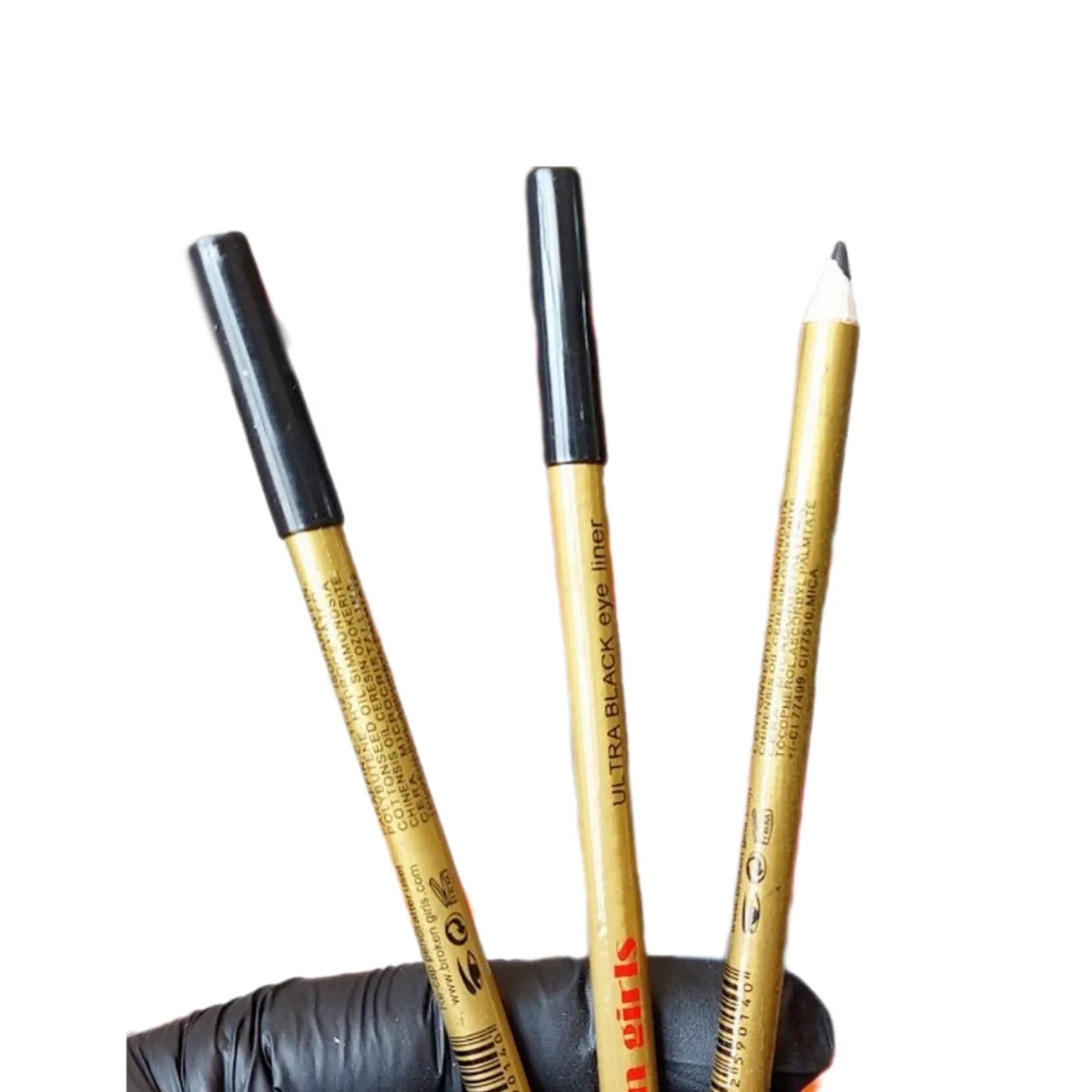 مداد چشم بروکن گرلز بسته 12 عددی بسیار مشکی و نرم و روان بدون ریزش Broken Girls eyeliner — تصویر ۲