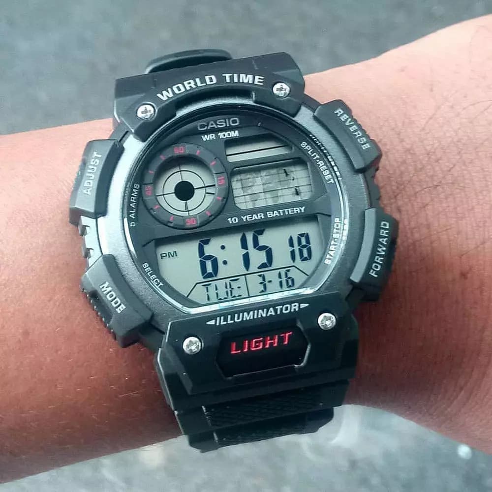 ساعت مچی مردانه کاسیو AE-1400WH-1AVDF – کوارتز، مشکی، ضدآب — تصویر ۴