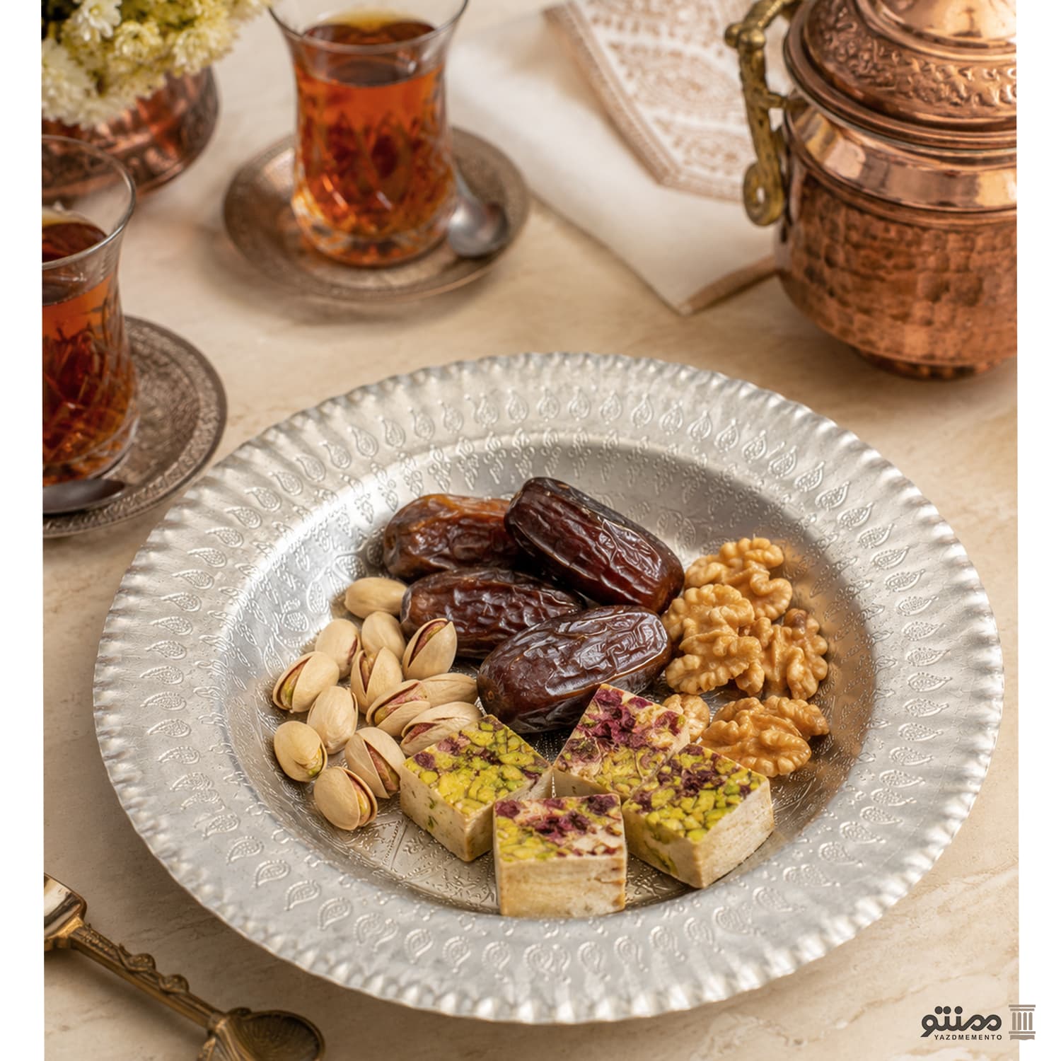 بشقاب خورشت خوری مسی زنجان دهنه 23 گود — تصویر ۴
