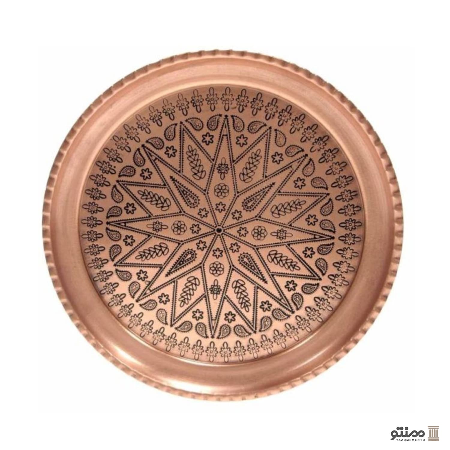 ست 7 عددی سینی و لیوان مسی کد 22 — تصویر ۳