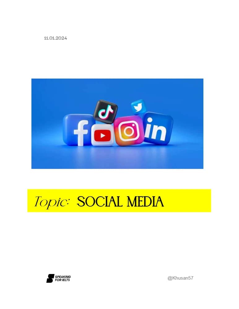 کتاب IELTS Speaking Topic: Social Media (موضوع اسپیکینگ آیلتس؛ شبکههای اجتماعی) نسخه انگلیسی PDF