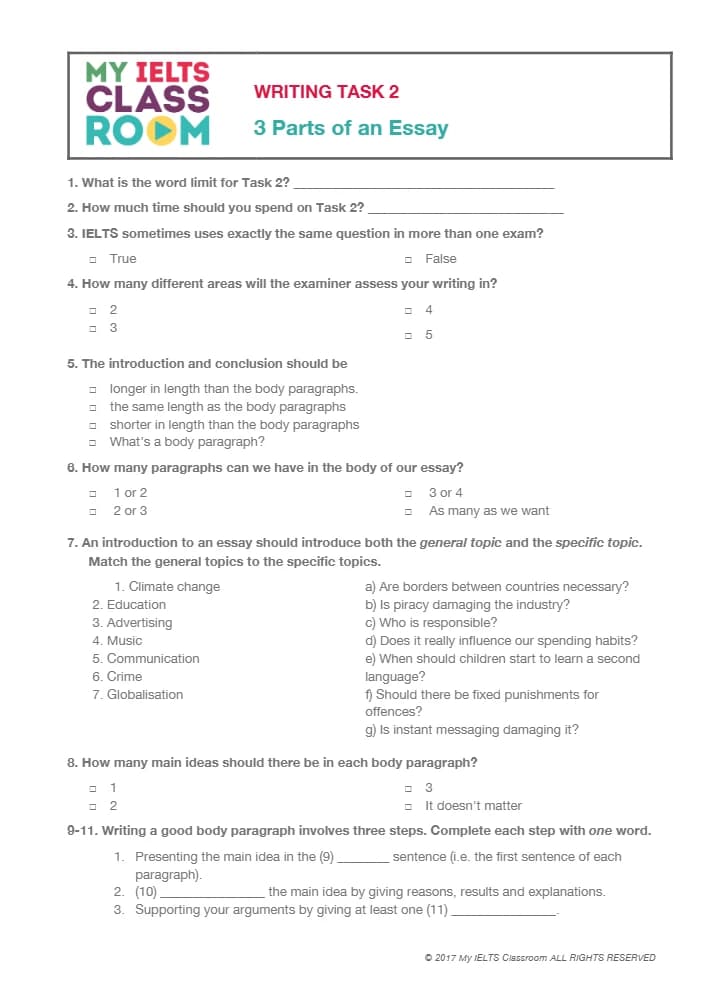 کتاب Essay 1 Practice Activities: Introduction to IELTS Essays (تمرینهای مقاله ۱؛ مقدمهای بر رایتینگ آیلتس) نسخه انگلیسی PDF