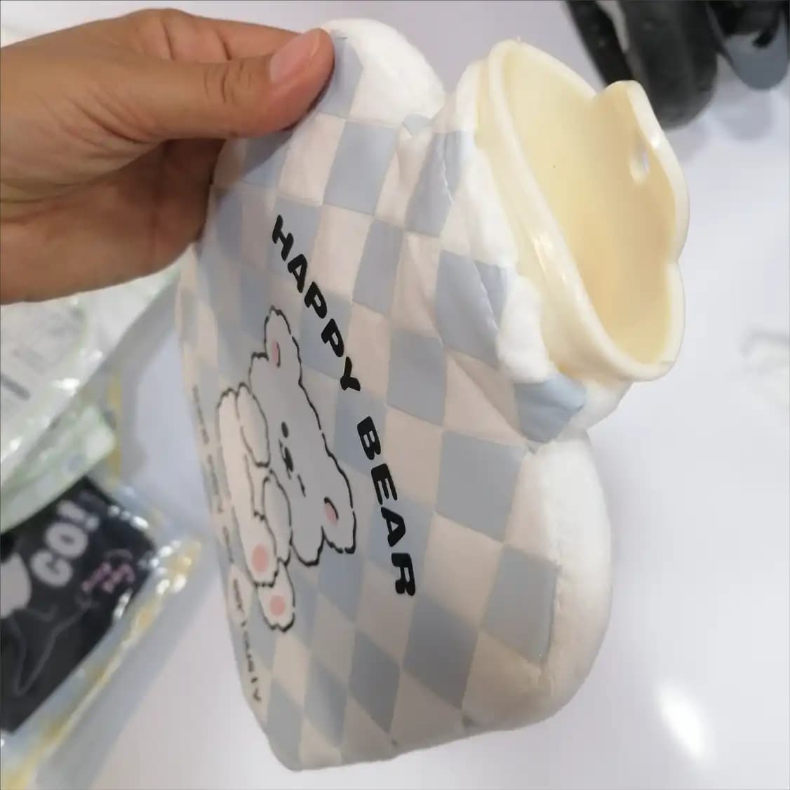 کیسه اب گرم مخمل کودک مدل شطرنجی17*22سانتیمتر — تصویر ۴