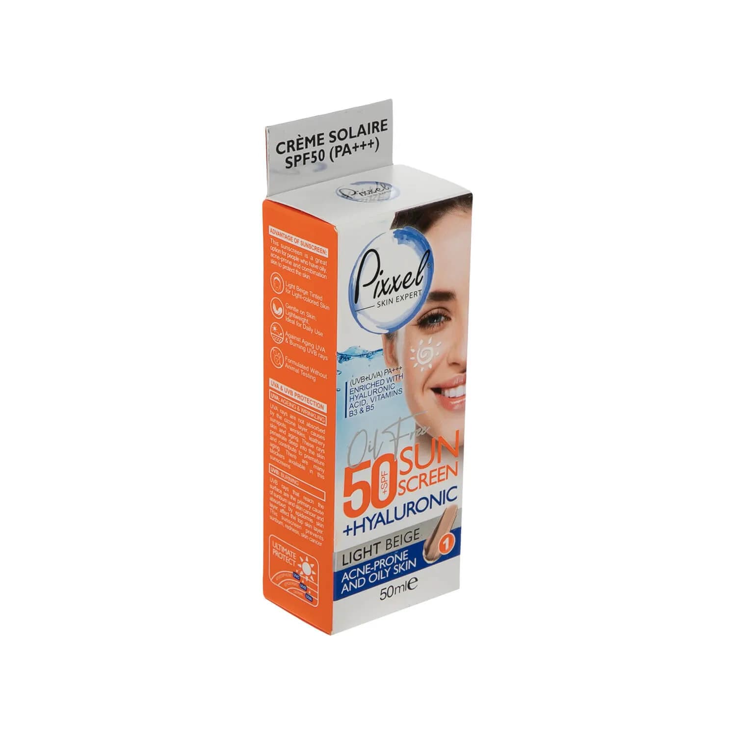 کرم ضد آفتاب پیکسل SPF 50 مناسب پوست های چرب، جوش دار و مختلط حجم 50 میلی لیتر – بژ روشن — تصویر ۳