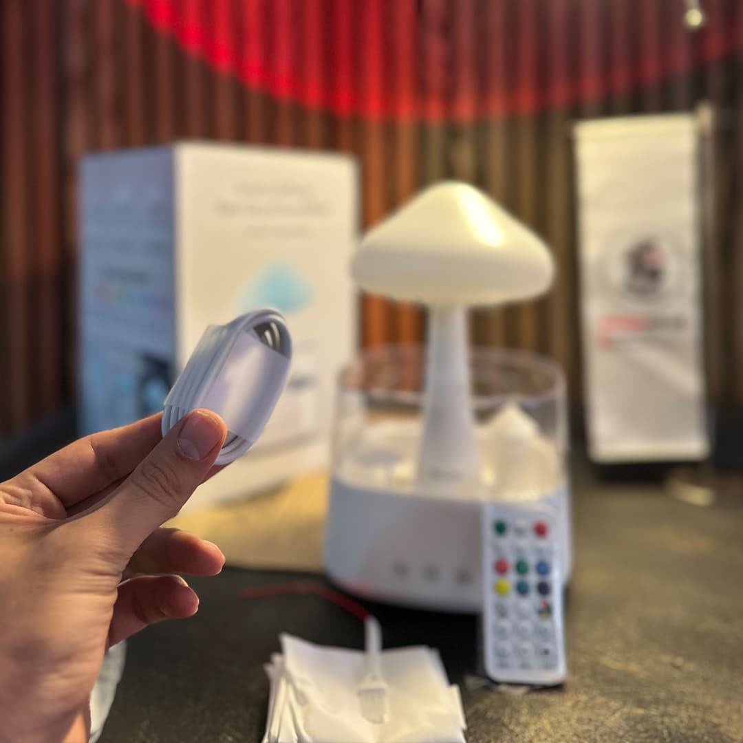 چراغ خواب قارچی بخور ساز رطوبت دهنده — تصویر ۸