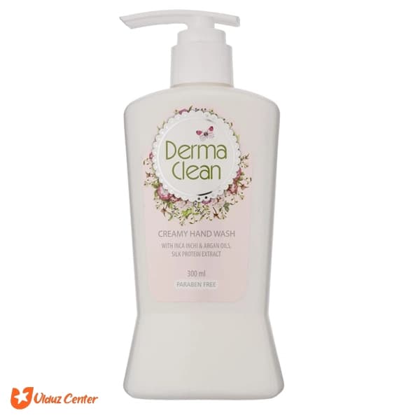 مایع دستشویی کرمی درماکلین با روغن آرگان و عصاره ابریشم 300 میل