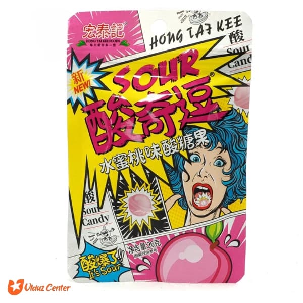آبنبات پودری HONG TAI KEE با طعم هلو ترش 26 گرم