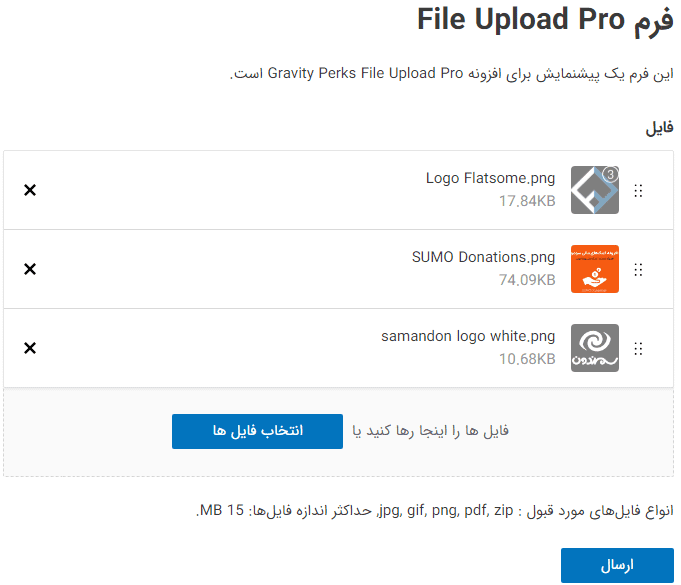 افزونه آپلود پیشرفته فایل پرمیوم در گرویتی فرمز | Gravity Perks File Upload Pro — تصویر ۲
