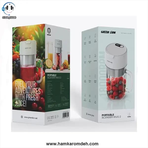 مخلوط کن قابل حمل Blender Mug 2 گرین لاین GREEN LION — تصویر ۳