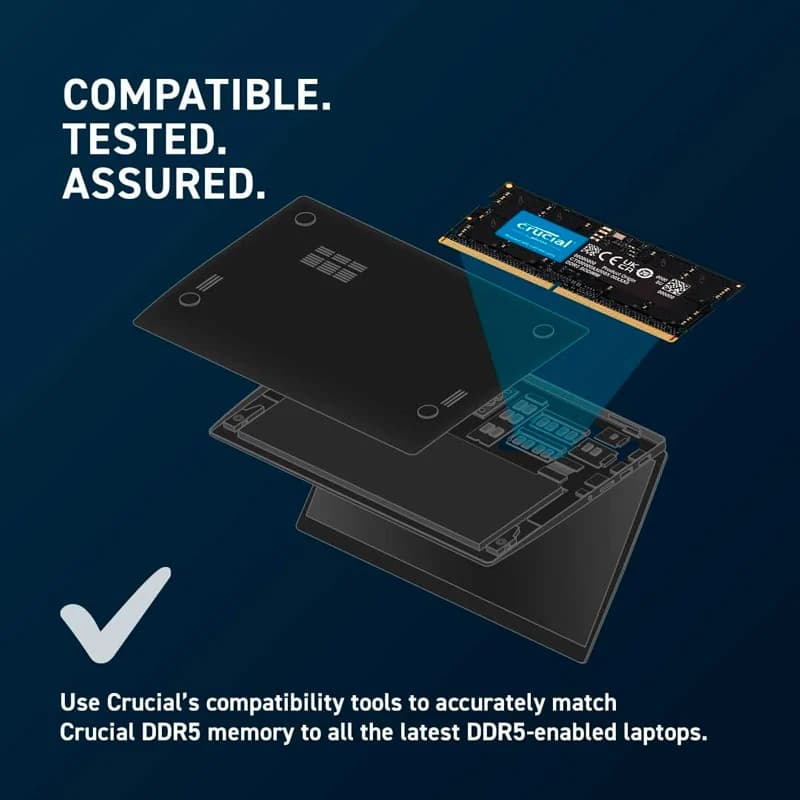 رم لپ تاپ کروشیال CT16G48C40S5 DDR5 16GB 4800MHz CL40 — تصویر ۸