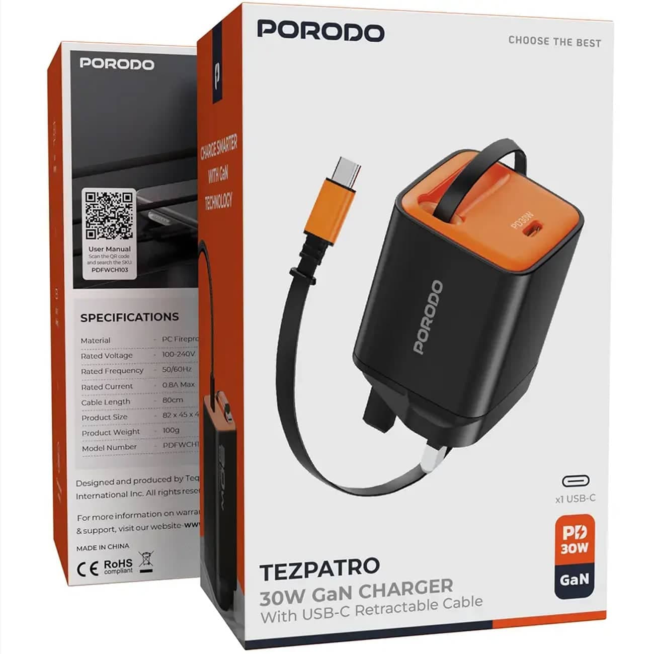 شارژر دیواری پورودو Porodo مدل PDFWCH103 توان 30 وات — تصویر ۱۰