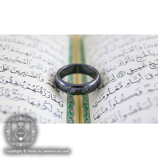 حلقه سنگ حدید حکاکی دعای هفت جلاله _ کد 400040 — تصویر ۶