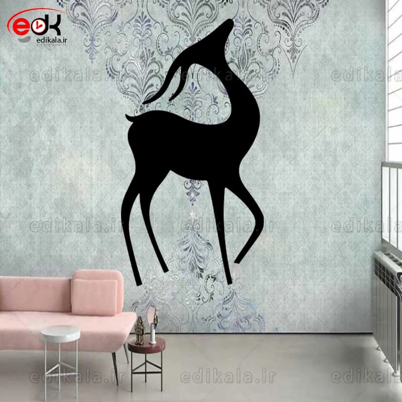 آینه دکوراتیو طرح گوزن شماره 1 در پنج رنگ و ابعاد انتخابی+فایل کورل — تصویر ۲