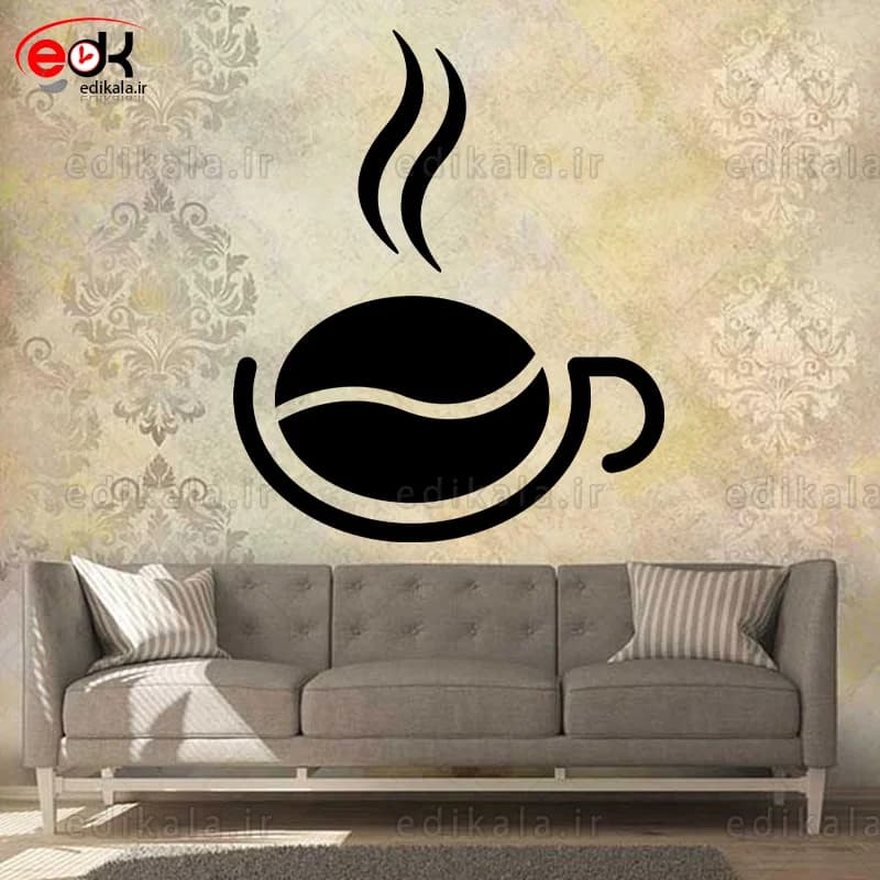 آینه دکوراتیو طرح فنجان قهوه شماره 6 در پنج رنگ و ابعاد انتخابی+فایل کورل — تصویر ۳