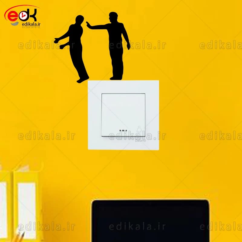 استیکر کلید پریز برجسته طرح آدمک شماره 6 در جنس های مختلف انتخابی+فایل کورل — تصویر ۳