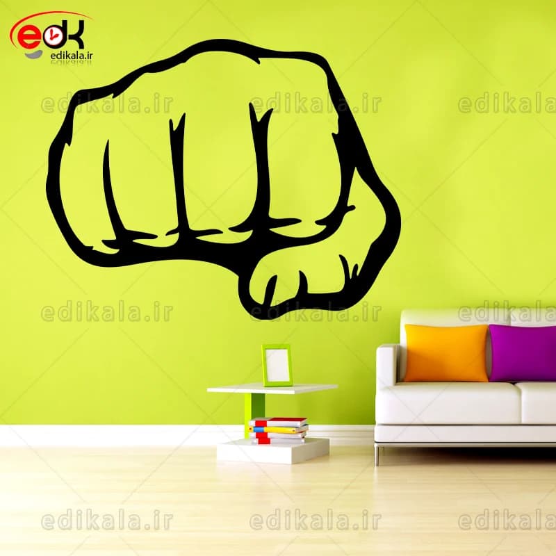 آینه دکوراتیو طرح مشت شماره 1 در پنج رنگ و ابعاد انتخابی+فایل کورل