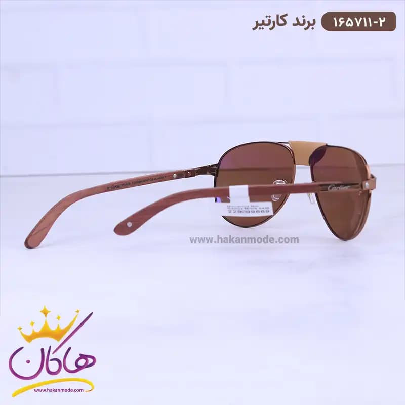 عینک آفتابی مردانه کارتیر دسته چوبی 165711/2 — تصویر ۳