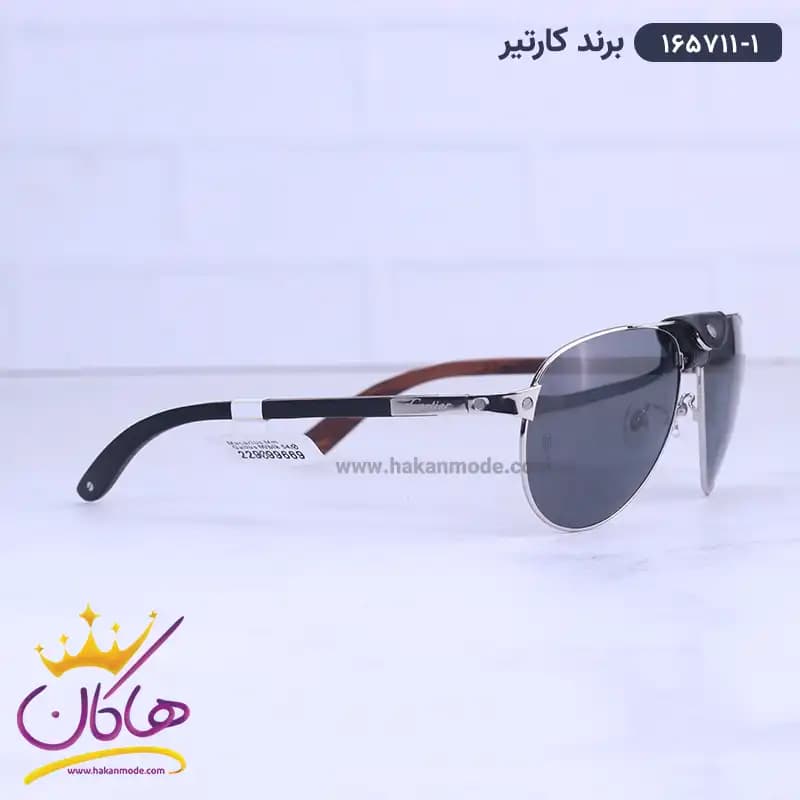 عینک آفتابی مردانه کارتیر دسته چوبی 165711/1 — تصویر ۴