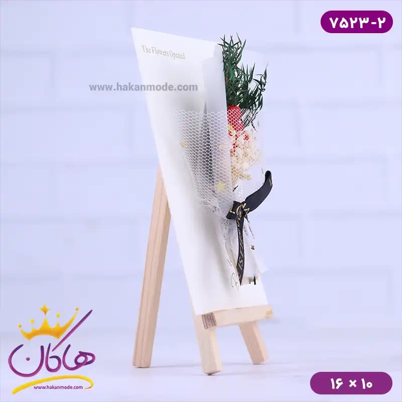 کارت پستال طرح سه پایه بوم نقاشی گل بابونه قرمز 7523/2 — تصویر ۲