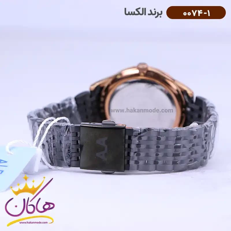 ساعت الکسا مردانه فلزی مشکی رزگلد 0074/1 — تصویر ۳