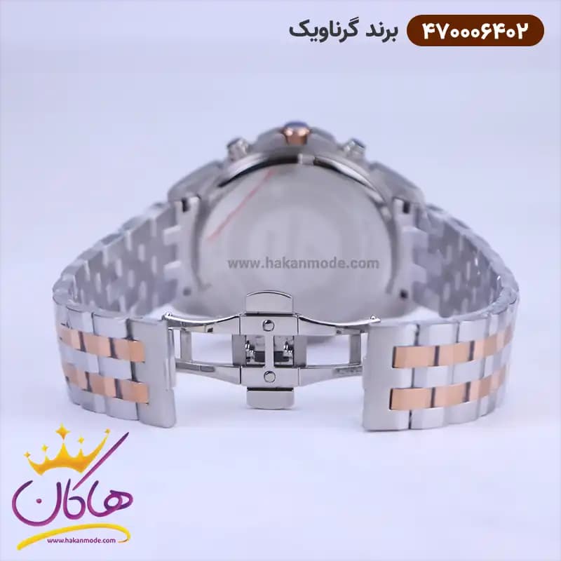 ساعت گرناویک مردانه فلزی نقره ای رزگلد کرنوگراف 470006402 — تصویر ۲