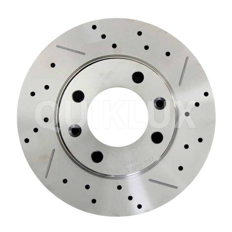 دیسک ترمز PFC سوراخ دار شیار دار چرخ عقب پژو 206 تیپ 5، H30 CROSS، پژو 207، رانا – مدل توربو — تصویر ۴