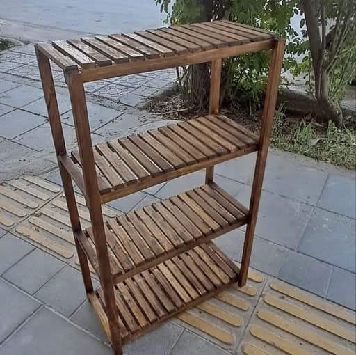 استند چهار طبقه چوبی ساده سایز متوسط مبلمان اورلین مدل 964154