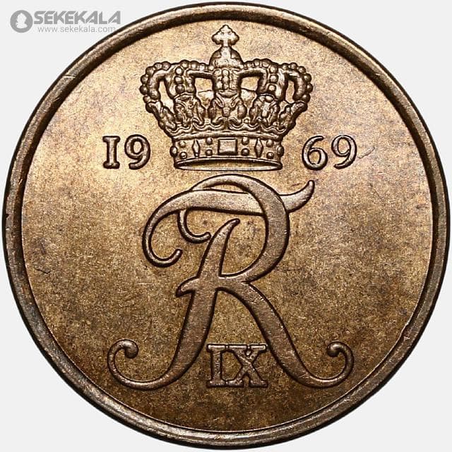 سکه 5 اوره دانمارک 1969 (UNC)