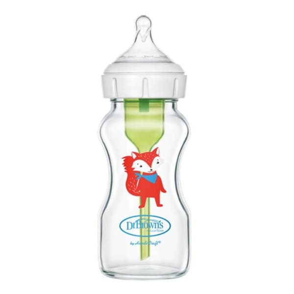 شیشه شیر دکتر براون 270 میل پهن پیرکس سه قطره طرح روباه — تصویر ۲