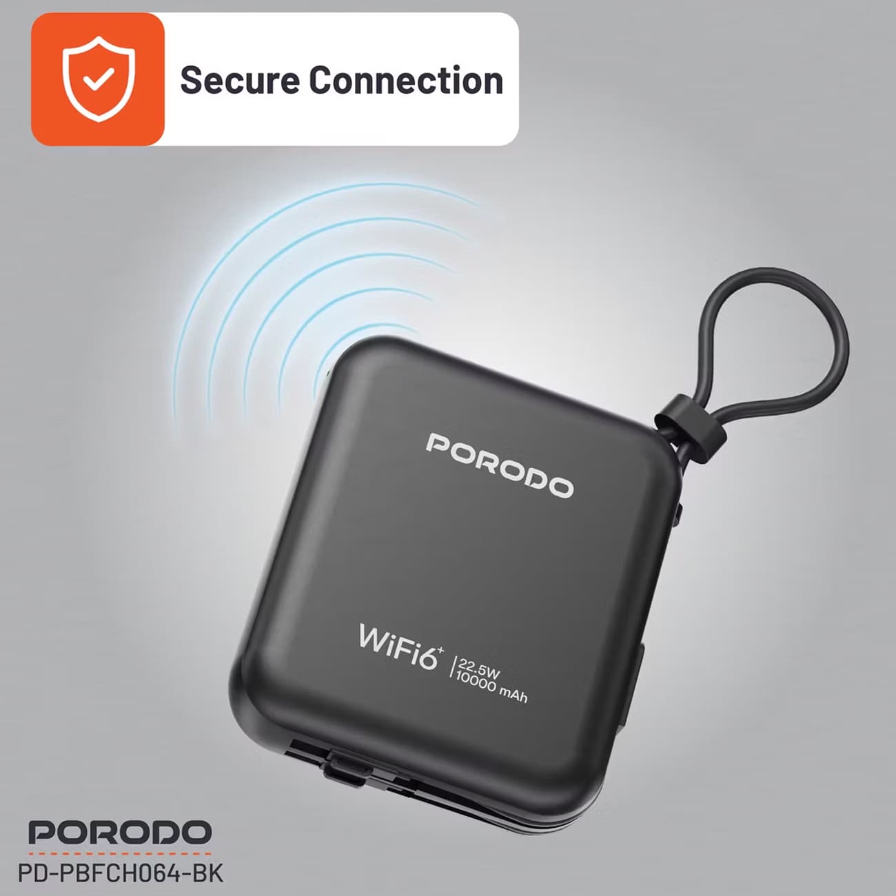 مودم همراه 4G LTE و پاوربانک 10000 میلیآمپرساعت پورودو مدل Porodo PD-PBFCH064-BK — تصویر ۵