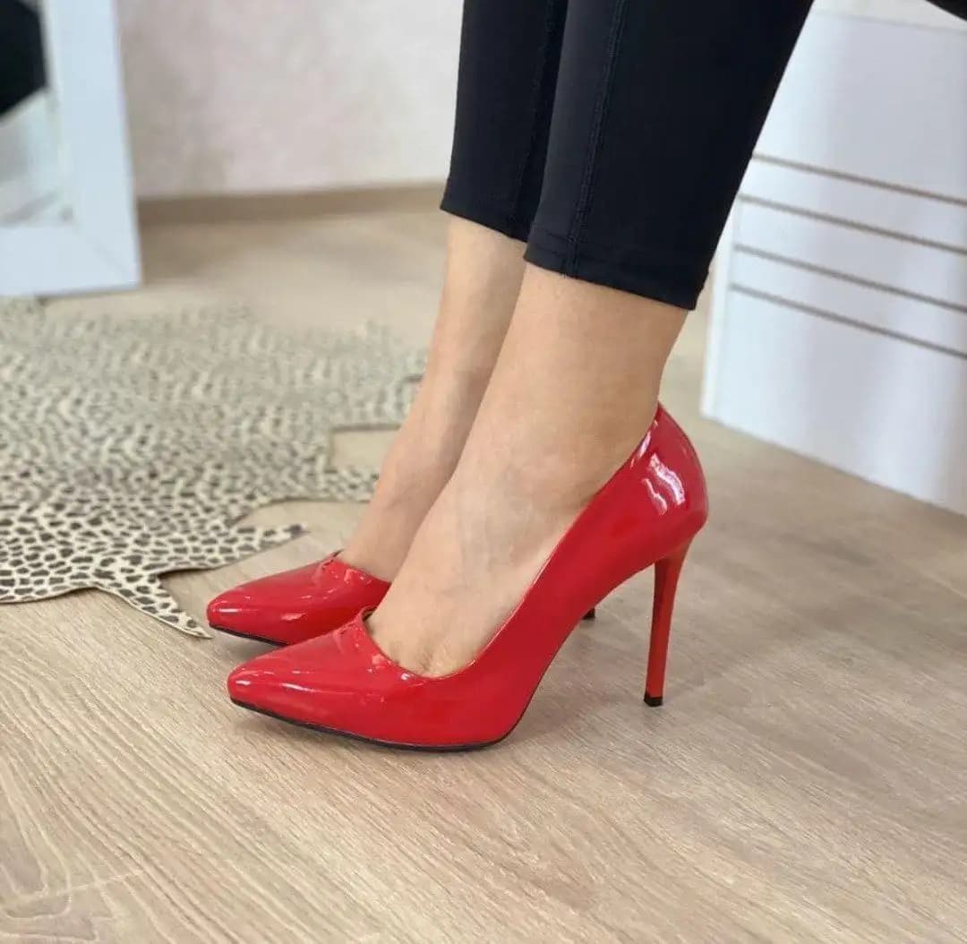 کفش مجلسی پاشنه بلند مدل لودشکا ورنی (قرمز) کد 4391 — تصویر ۳