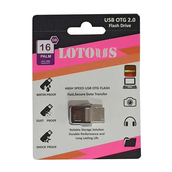 فلش مموری 16GB OTG لوتوس USB2.0 مدل PALM — تصویر ۲