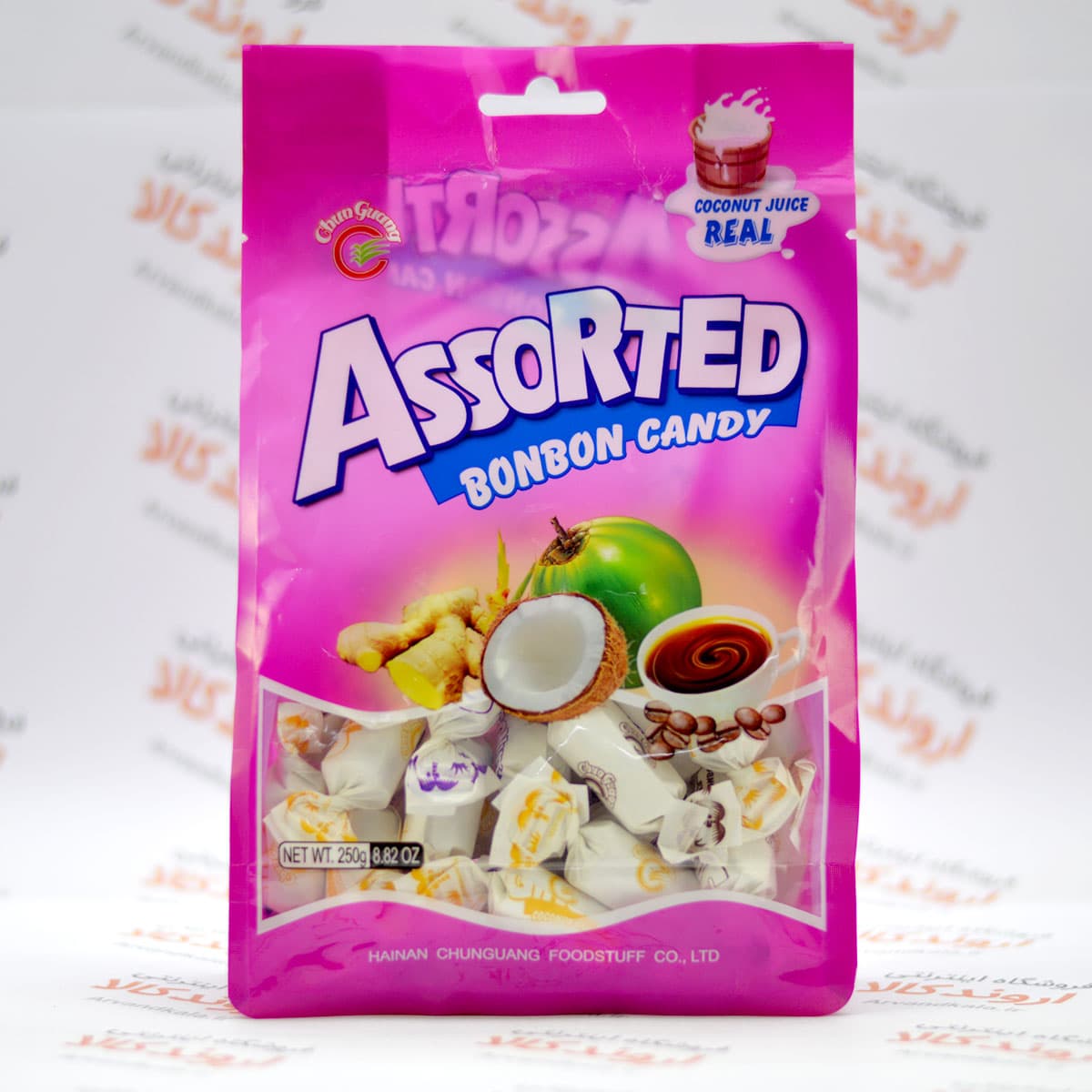آبنبات میکس بن بن با سه طعم نارگیلی، زنجبیلی و قهوه 250 گرمی Bonbon Assorted Candy — تصویر ۲