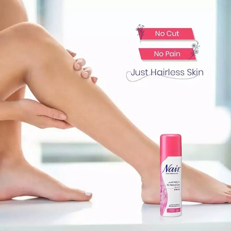 اسپری موبر نیر با رایحه گل رز 200 میل Nair Hair Remover Rose Fragrance Spray — تصویر ۴