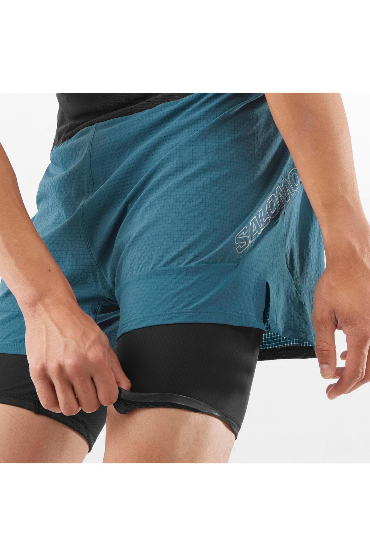 شورت ورزشی سالومون مردانه پارچه رنگارنگ راسته Regular/رگولار بیسیک Casual / کژوال | Salomon TYB1664982100408943 BD — تصویر ۳